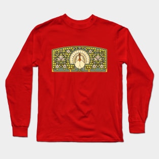 Art Nouveau Stained Glass Thanksgiving Turkey Long Sleeve T-Shirt